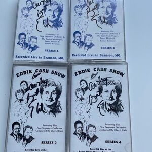 EDDIE CASH SHOW live storyteller Branson autograph 4 cassette tape set 1980s 1-4
